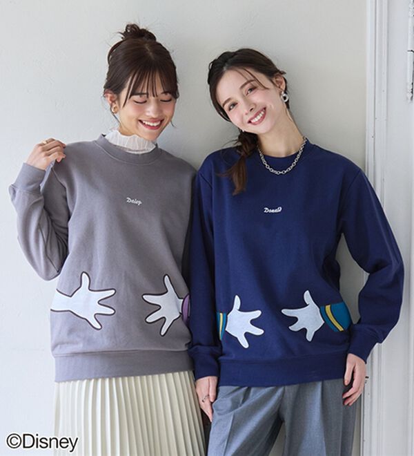 BELLUNA（ベルーナ）の「＜Ｄｉｓｎｅｙ＞【ドナルド＆デイジー】抱き着きプリント裏起毛トレーナー（カットソー）」｜詳細画像