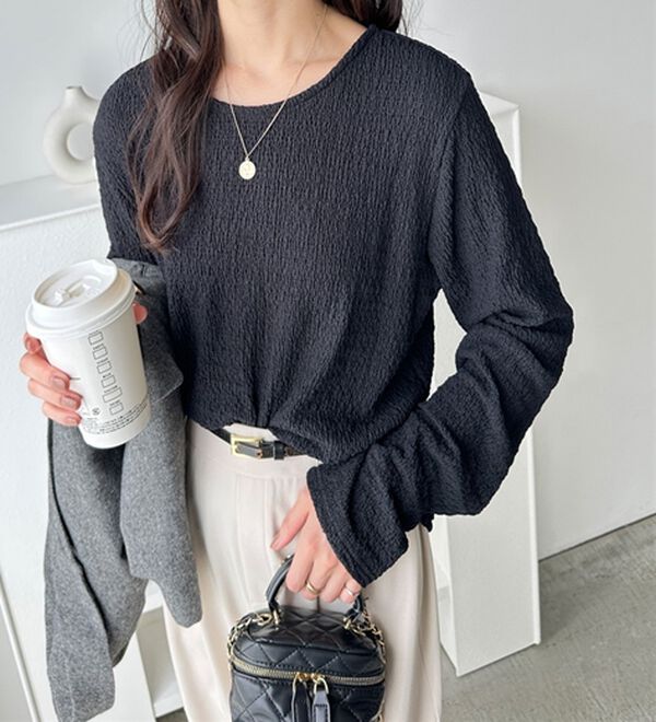 GeeRA（ジーラ）の「クルーネックジャガードプルオーバー（カットソー）」｜詳細画像