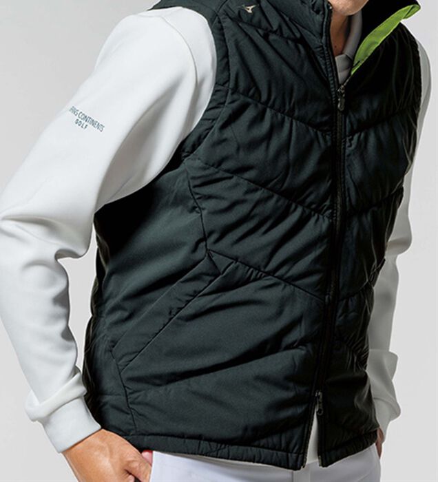 レディース ベスト M 黒　ミズノ　ブラック　ゴルフ　ダウン　ブレスサーモ MIZUNO ミズノ コールドチャージベスト22 ゴルフ ベスト - メルカリ