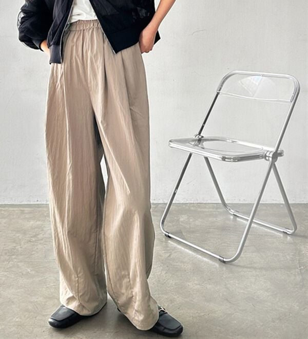 GeeRA（ジーラ）の「さらとろ素材が嬉しい！ダブルタックワイドパンツ（フルレングスパンツ）」｜詳細画像