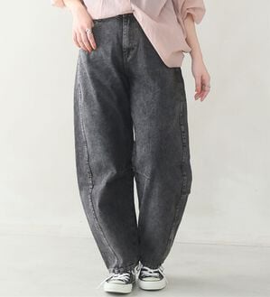 A HAPPY MARILYN（アハッピーマリリン）の「【Ｌ～８Ｌ】トレンドスタイルの、バレルパンツ。（ワイドパンツ・ガウチョ）」｜デニム／チャコールグレー