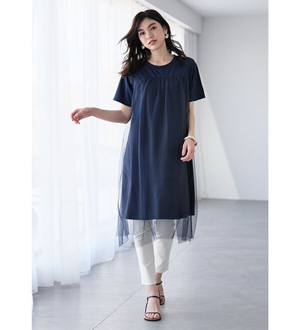 RANAN（ラナン）の「ひんやり！チュールレイヤードチュニックワンピース（チュニックワンピース）」｜詳細画像