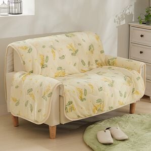 iellio（イエリオ）の「北欧調ボリュームフランネルソファカバー＜抗菌防臭・吸湿発熱・蓄熱・北欧柄・ソファーカバー・センターカバー＞（ソファーカバー）」｜ミモザアイボリー