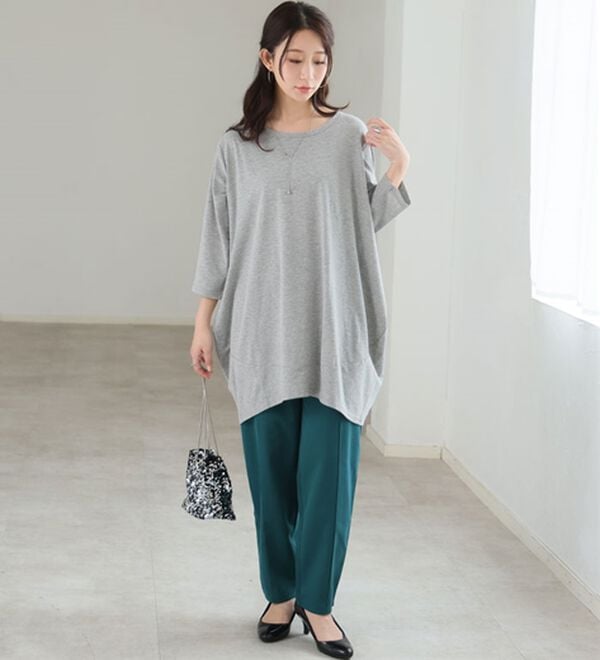 A HAPPY MARILYN（アハッピーマリリン）の「【Ｍ～８Ｌ】選べる袖！コク－ンシルエットチュニック（チュニック）」｜詳細画像