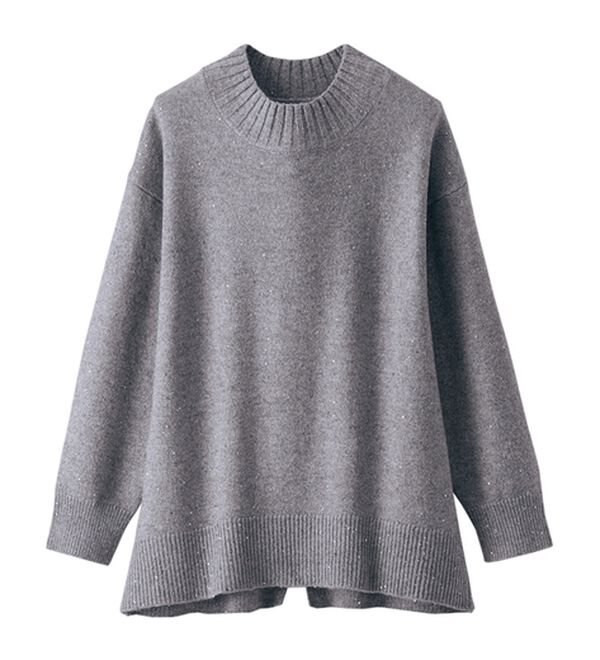 BELLUNA（ベルーナ）の「ラメ調バックスリットニットプルオーバー（ニット・セーター）」｜詳細画像