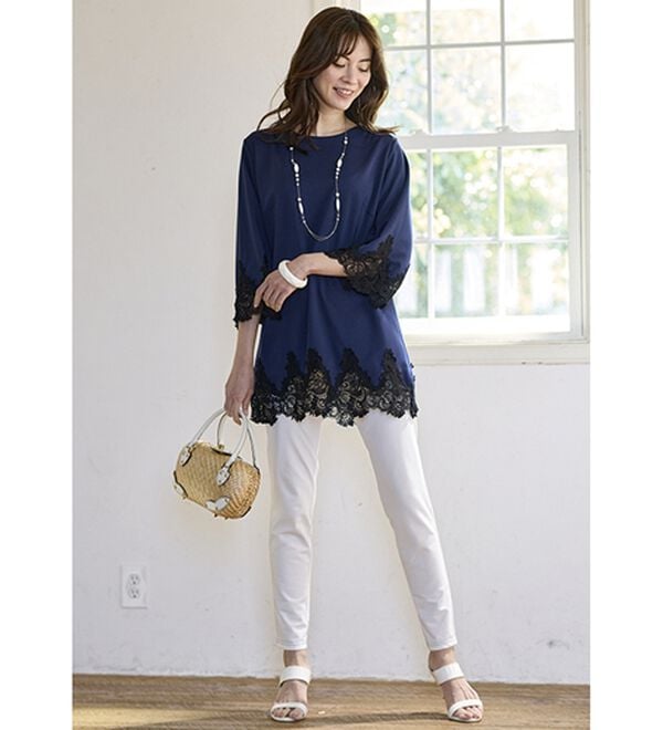 BELLUNA（ベルーナ）の「ひんやり冷感！新デニム調レギンス（スパッツ・レギンス）」｜詳細画像