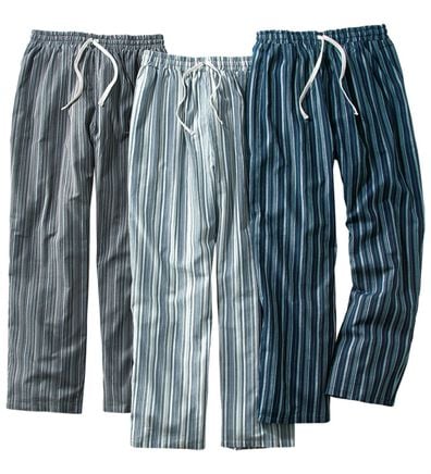 「【３本組】綿１００％楊柳パジャマパンツ（メンズルームウェア）」