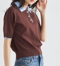 RANAN（ラナン）の「【6つの機能付】ひんやりダブルカラーポロニット（ニット・セーター）」