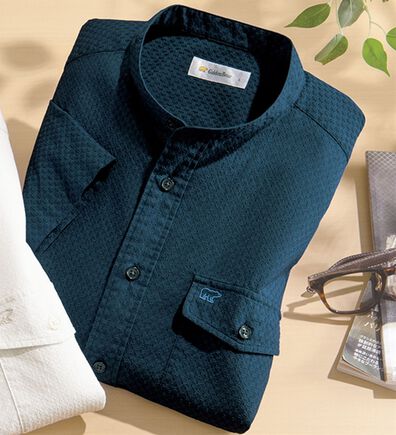 「＜ゴールデンベア＞バンドカラードビー織リラックスシャツ（メンズシャツ）」