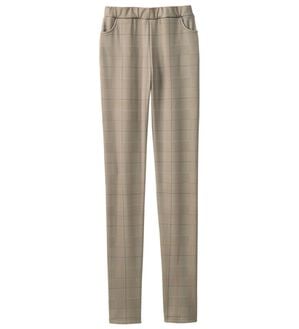 LAVIENNE（ラヴィエンヌ）の「綿混の裏シャギーレギンスパンツ（その他パンツ）」｜ベージュチェック