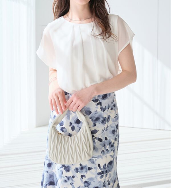 alotta（アロッタ）の「【接触冷感】機能付インナーシフォンブラウス（ブラウス）」｜詳細画像