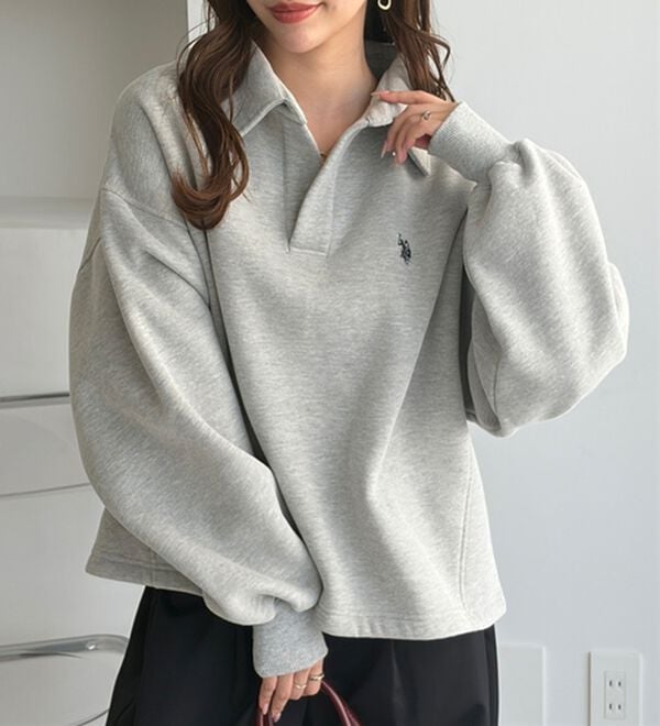 GeeRA（ジーラ）の「【U.S.POLO ASSN.】表ピーチポロ衿スウェット（カットソー）」｜詳細画像