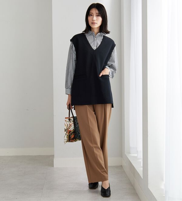 BELLUNA（ベルーナ）の「静電気防止インナー付Ｖネックベストアンサンブル（アンサンブル）」｜詳細画像