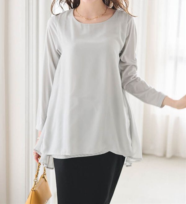 RANAN（ラナン）の「異素材切替フレアーチュニック（チュニック）」｜詳細画像