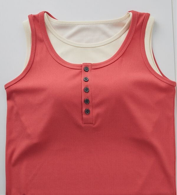 RANAN（ラナン）の「カップ付きレイヤードヘンリーネックタンクトップ（カットソー）」｜詳細画像