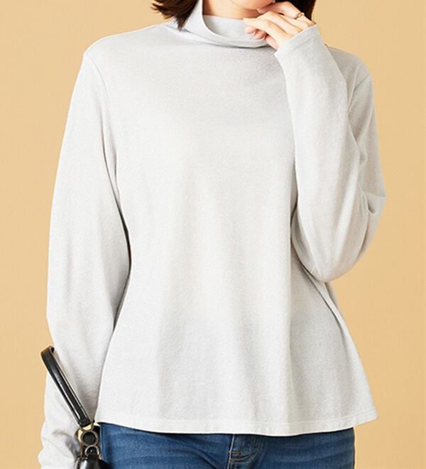 BELLUNA（ベルーナ）の「ラメ調ハイネックプルオーバー（カットソー）」｜詳細画像