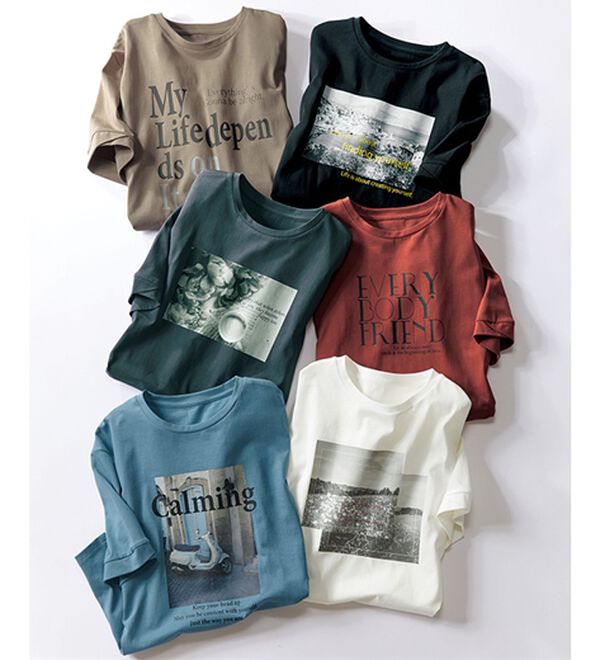 ルフラン（ルフラン）の「綿混フォト＆ロゴの大人Ｔシャツ（Tシャツ）」｜詳細画像