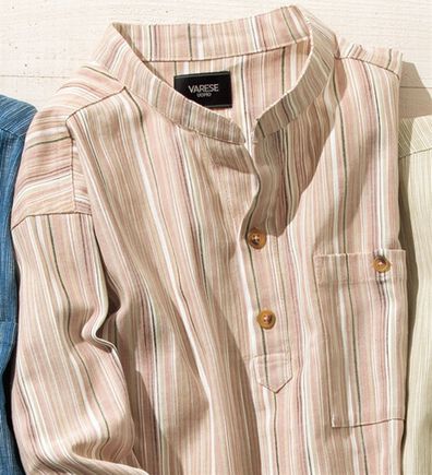 「ざっくり木綿のゆったりリラックスシャツ（メンズシャツ）」