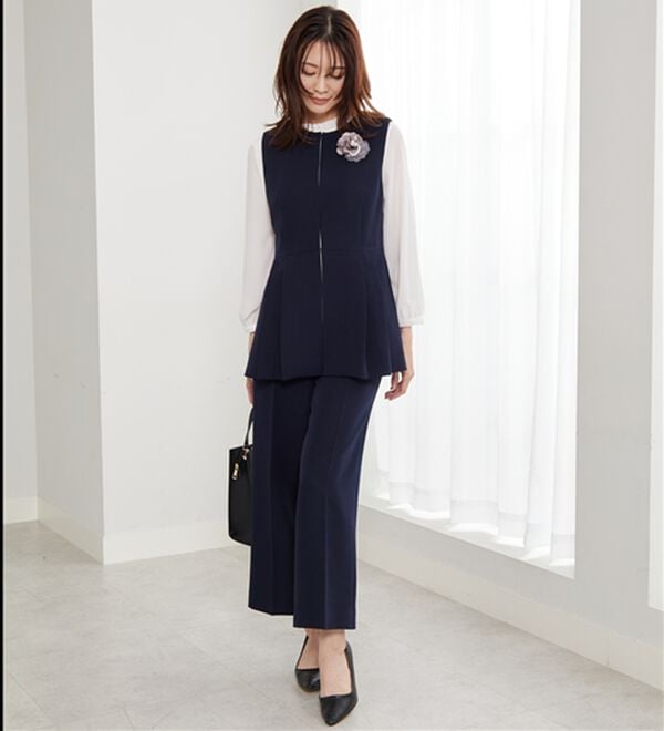 BELLUNA（ベルーナ）の「＜Ｃ／Ｓ＞ノーカラーペプラムジレ（ベスト）」｜詳細画像