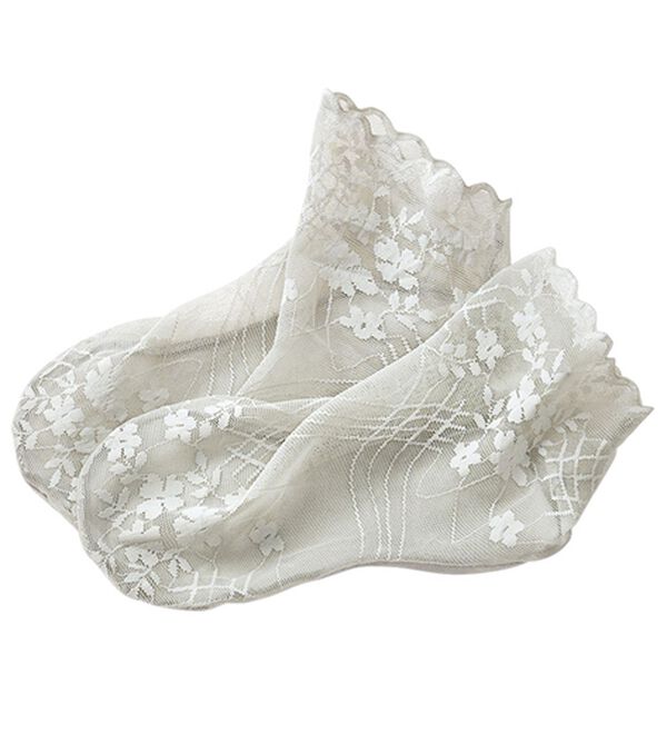 LAVIENNE（ラヴィエンヌ）の「【４足組】涼やかレースソックス（靴下・ストッキング）」｜詳細画像