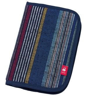 「久留米織　お薬手帳カバー（財布・パスケース）」｜たて縞紺