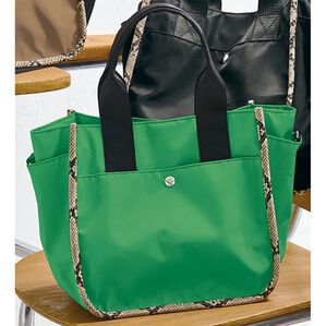 RANAN（ラナン）の「迷子にならない！パイピングデザインナイロン調２ＷＡＹトートバッグ（トートバッグ）」｜グリーン系