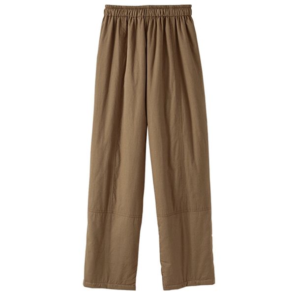 BELLUNA（ベルーナ）の「あったか中わたゆったりパンツ（ワイドパンツ・ガウチョ）」｜モカ