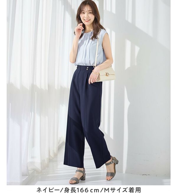 alotta（アロッタ）の「さら楽細見えワイドパンツ（ワイドパンツ・ガウチョ）」｜詳細画像