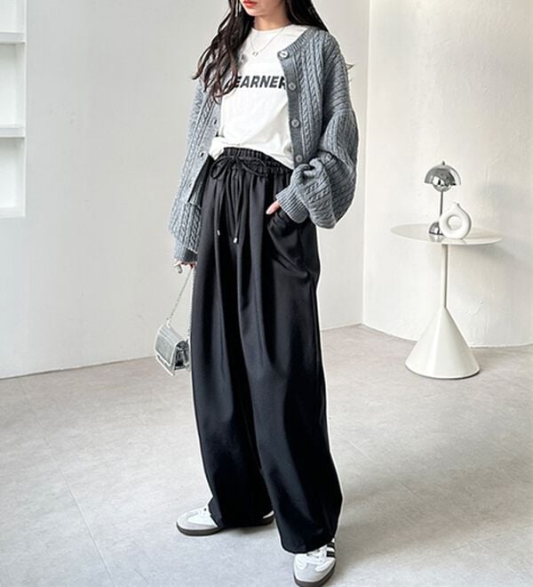 GeeRA（ジーラ）の「ウールライクダブルタックイージーパンツ（フルレングスパンツ）」｜詳細画像