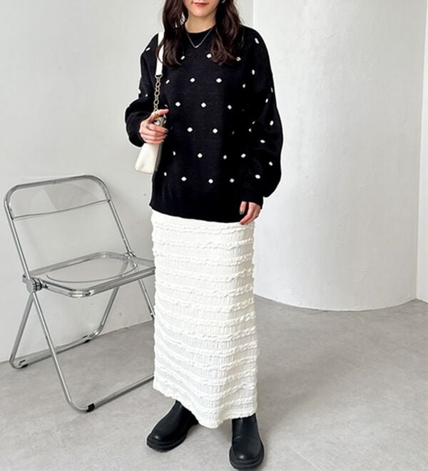 GeeRA（ジーラ）の「ドット柄ニットプルオーバー（ニット・セーター）」｜詳細画像