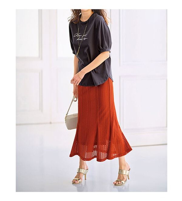 BELLUNA（ベルーナ）の「レース使いフレアーデザインスカート（ロングスカート）」｜詳細画像