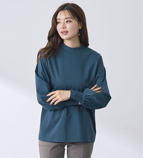 BELLUNA（ベルーナ）の「艶やかコットン１００％プルオーバー（カットソー）」｜詳細画像