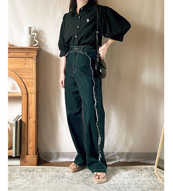 GeeRA（ジーラ）の「【Ｕ．Ｓ．　ＰＯＬＯ　ＡＳＳＮ．】ボリューム袖シャツブラウス（ブラウス）」｜詳細画像