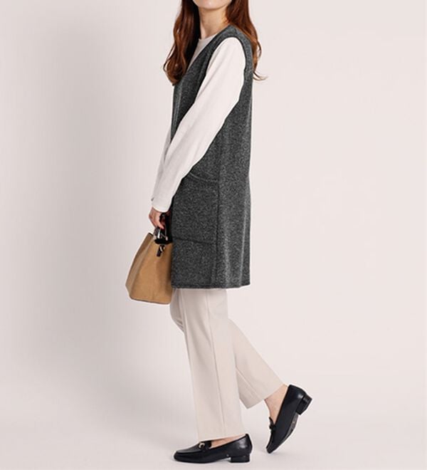 BELLUNA（ベルーナ）の「杢調素材ポケットデザインジャンパードレス（ジャンパースカート）」｜詳細画像