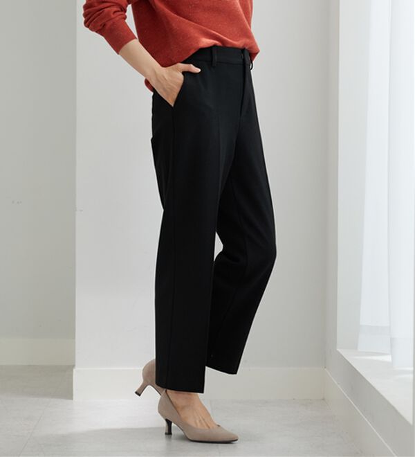BELLUNA（ベルーナ）の「サマ見え（SW）ウール調素材ストレートパンツ（フルレングスパンツ）」｜詳細画像