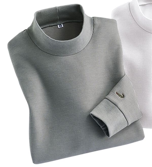 「＜クロコダイル＞着心地で選ぶ！肌側綿素材のワッフルインナー（メンズ肌着・インナーウェア）」｜杢グレー