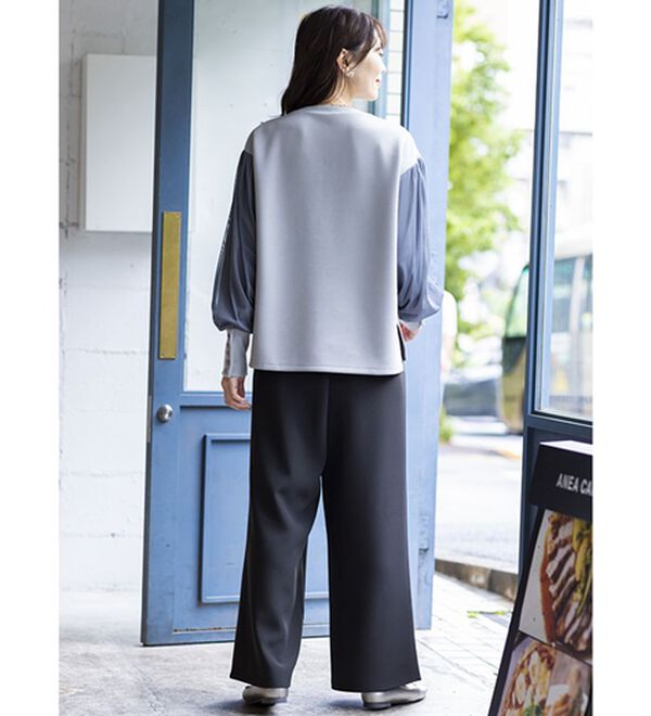 BELLUNA（ベルーナ）の「上品ツータックワイドパンツ（ワイドパンツ・ガウチョ）」｜詳細画像