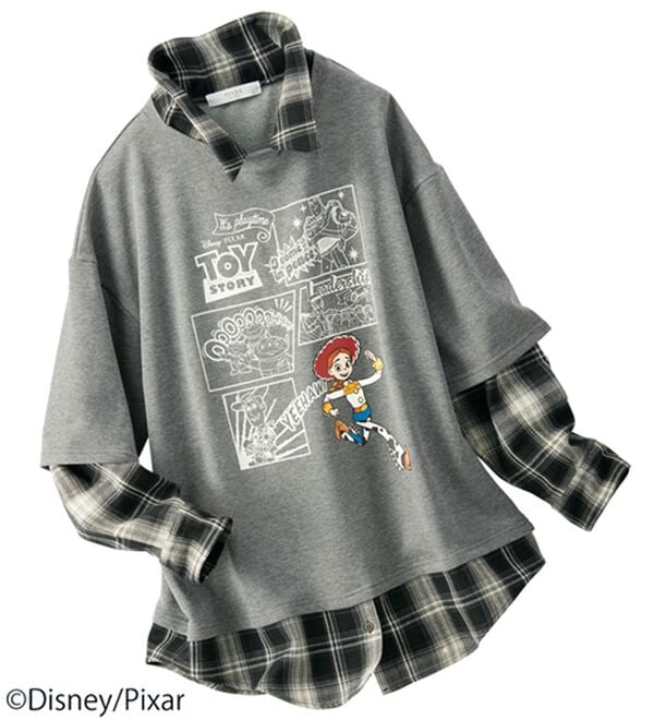 BELLUNA（ベルーナ）の「＜Ｄｉｓｎｅｙ＞チェック切替プリントチュニック（チュニック）」｜詳細画像
