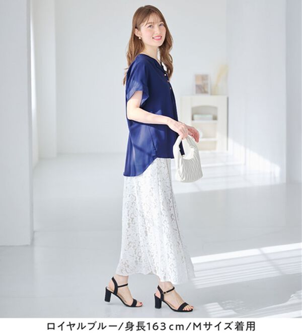 alotta（アロッタ）の「衿デザイン大人上品とろみブラウス（ブラウス）」｜詳細画像