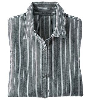 BELLUNA（ベルーナ）の「＜ＳＯＬＯＴＥＸ（Ｒ）＞ストレッチビッグシャツ（シャツ）」｜チャコールストライプ