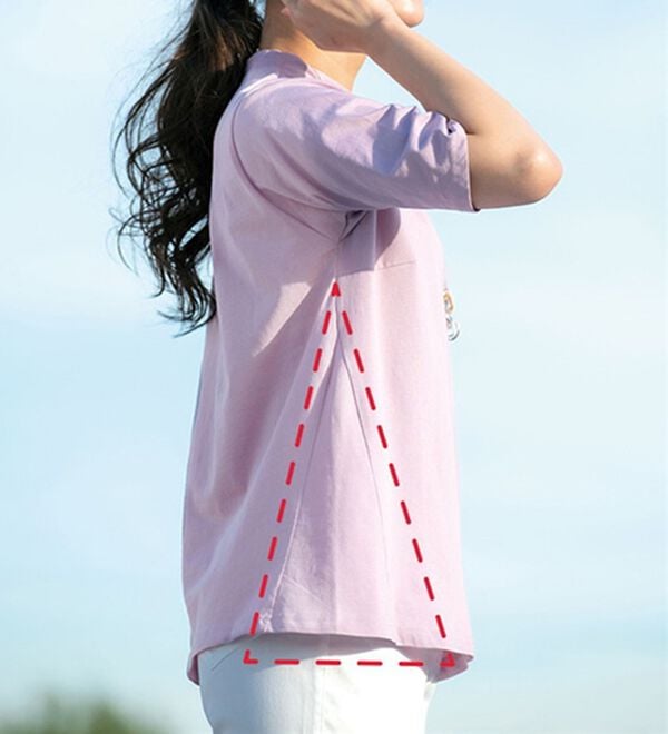 LAVIENNE（ラヴィエンヌ）の「綿１００％サイド切替スタンド衿Ｔシャツ（カットソー）」｜詳細画像
