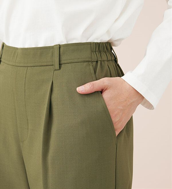 BELLUNA（ベルーナ）の「サラリ美脚見え！タック使いワイドパンツ（ワイドパンツ・ガウチョ）」｜詳細画像