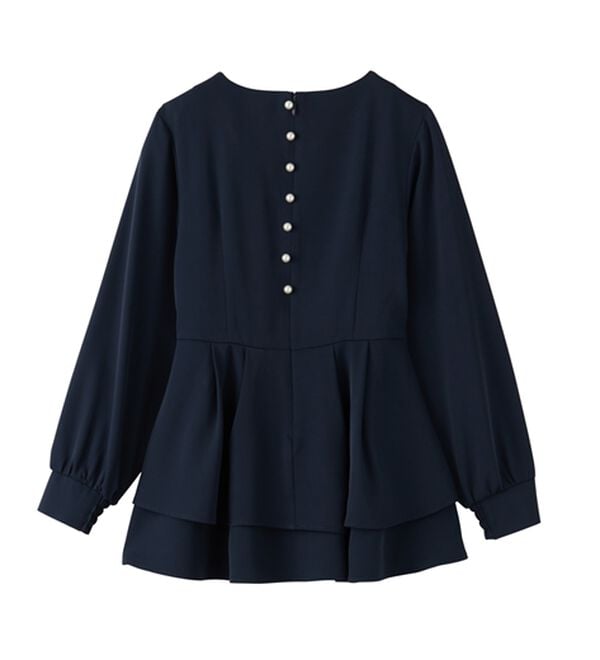 RANAN（ラナン）の「【２点セット】洗える！バックパール調ペプラムチュニックセットアップ（パンツスーツ）」｜詳細画像