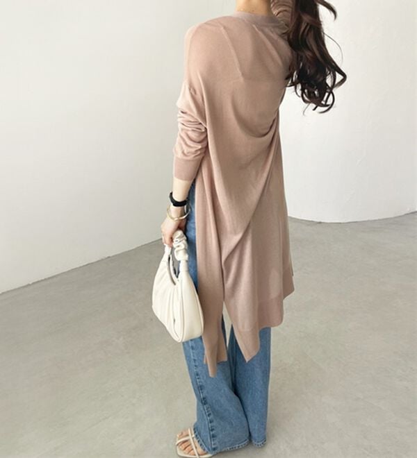 GeeRA（ジーラ）の「【3つの機能付】ロングニットカーディガン（ミディ丈）（ニットカーディガン）」｜詳細画像