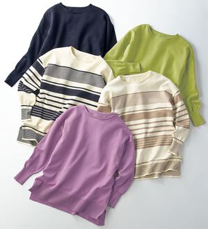 BELLUNA（ベルーナ）の「＜Ｇｌｏｓｓｙ　Ｃｏｔｔｏｎ＞ドルマンニットプルオーバー（ニット・セーター）」｜詳細画像