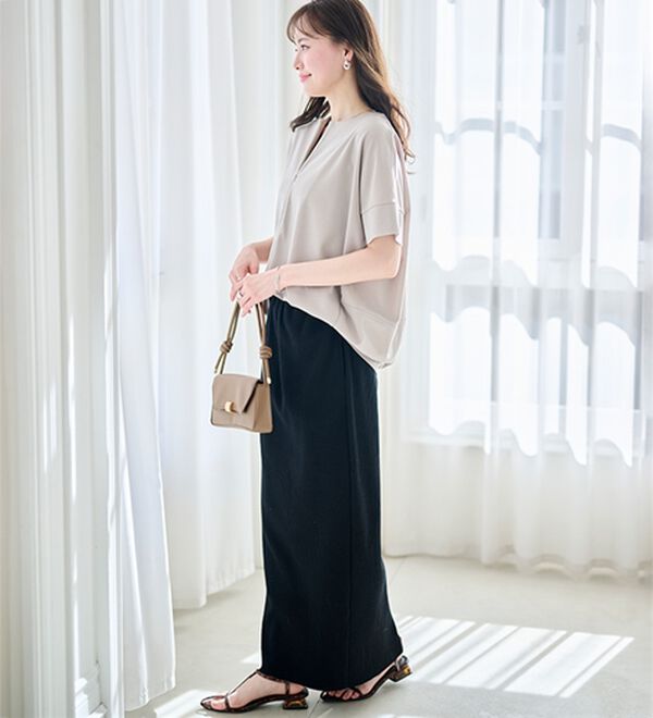 RANAN（ラナン）の「【4つの機能付】ひんやりハーフジップコクーンチュニック（チュニック）」｜詳細画像