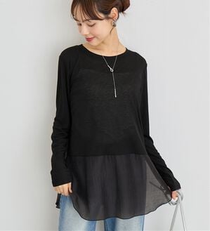 Viola e Viola（ヴィオラ エ ヴィオラ）の「【体型カバー】重ねて楽しむ！なんでもチュニック（カットソー）」｜シアーブラック