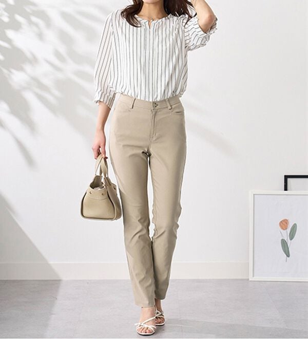 BELLUNA（ベルーナ）の「＜ベルクリーン＞抗菌防臭冷感ストレッチ美脚パンツ（フルレングスパンツ）」｜詳細画像