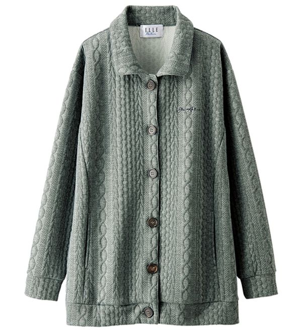 BELLUNA（ベルーナ）の「＜ＥＬＬＥ　Ａｃｔｉｖｅ＞ケーブル柄ジャカードジャケット（その他ジャケット）」｜詳細画像