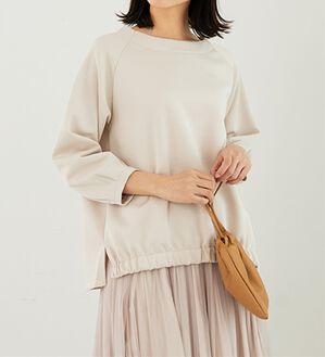 BELLUNA（ベルーナ）の「軽やか！メッシュダンボールプルオーバー（カットソー）」｜グレージュ